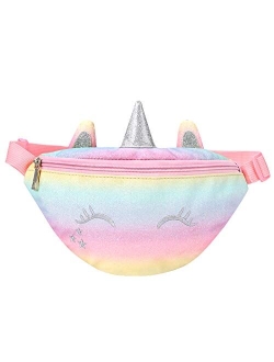 mibasies Mermaid Kids Fanny Pack Waist Bag for Girls Toddler Purse with Belt