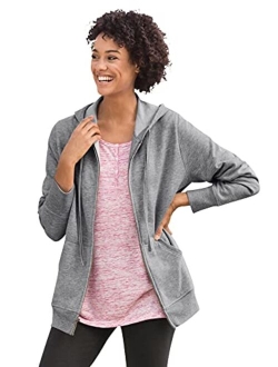 Women's Plus Size Zip Front Hoodie Jacket