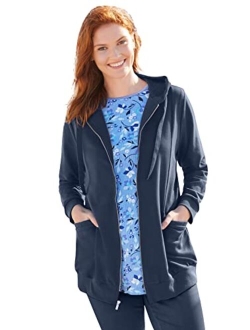 Women's Plus Size Zip Front Hoodie Jacket