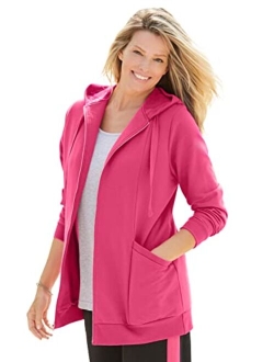 Women's Plus Size Zip Front Hoodie Jacket