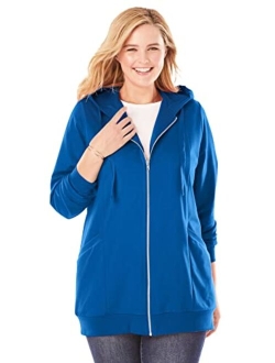 Women's Plus Size Zip Front Hoodie Jacket