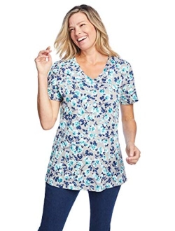 Women's Plus Size Perfect Printed Short-Sleeve V-Neck Tee Shirt