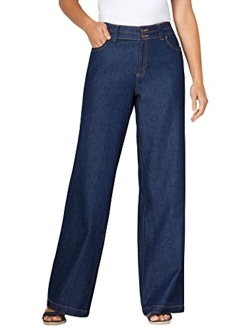 Women's Plus Size Wide Leg Cotton Jean