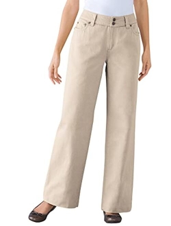 Women's Plus Size Wide Leg Cotton Jean