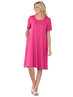 Women's Plus Size Short-Sleeve Crewneck Tee Dress