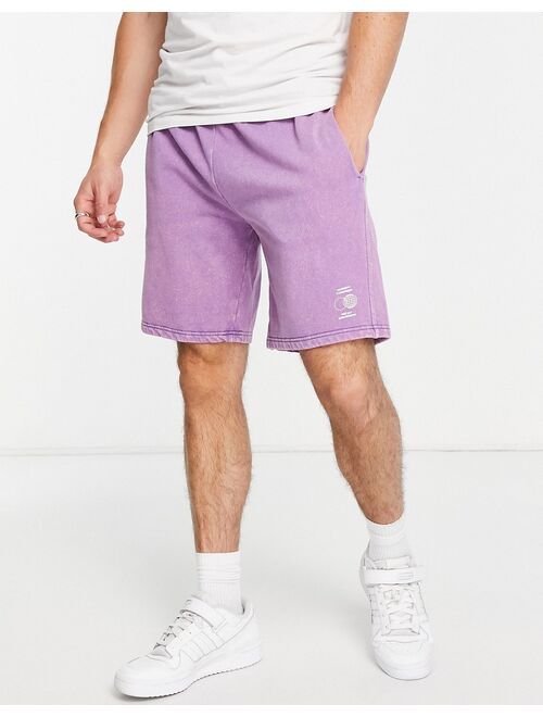 River Island slim washed shorts in purple