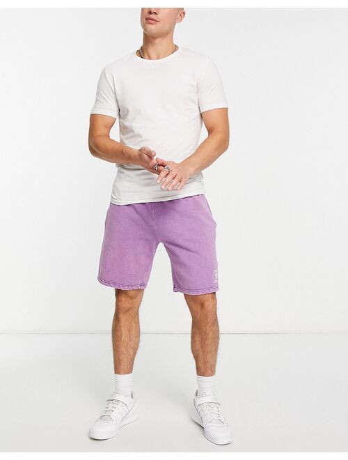 River Island slim washed shorts in purple