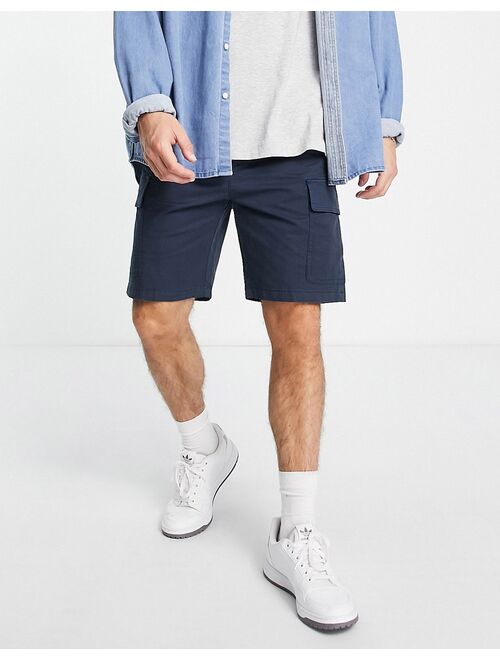 Selected Homme loose fit cargo shorts in navy