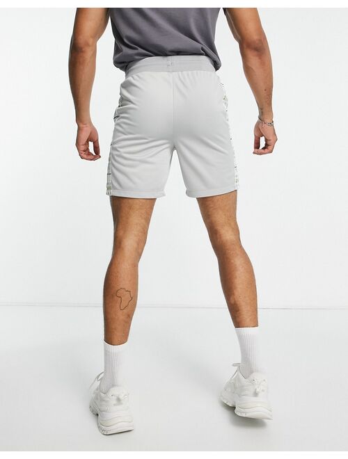 Sergio Tacchini check taping shorts in gray