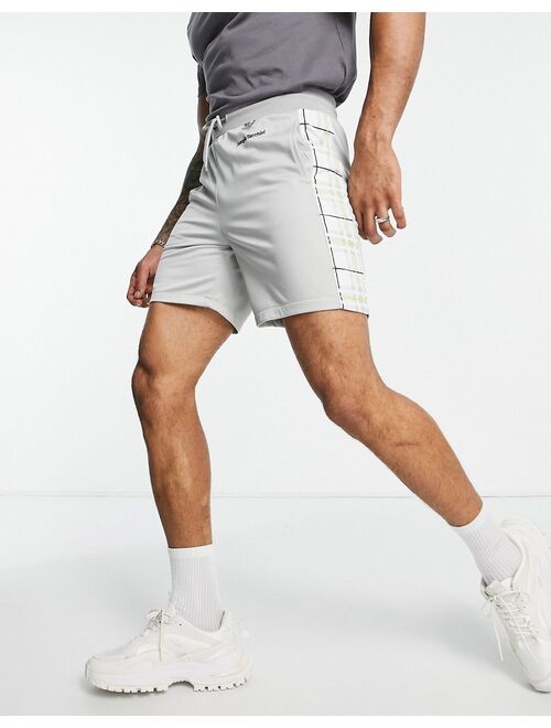 Sergio Tacchini check taping shorts in gray