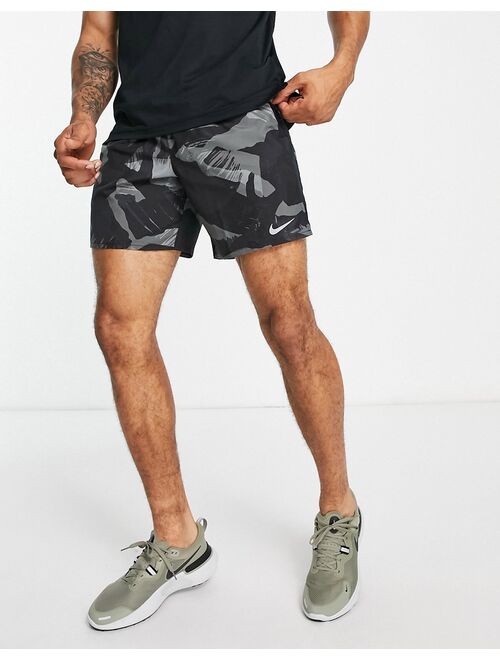 Nike Running Dri-FIT camo shorts in black