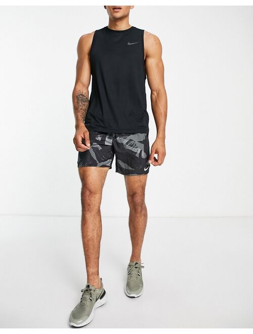 Nike Running Dri-FIT camo shorts in black