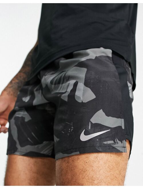 Nike Running Dri-FIT camo shorts in black