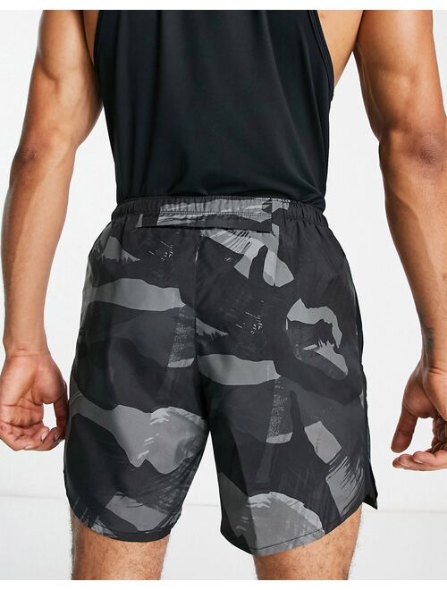 Nike Running Dri-FIT camo shorts in black