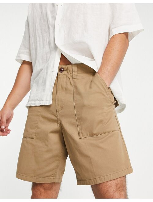 Farah Sepel patch twill shorts in beige