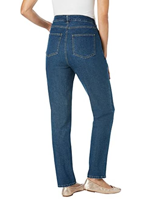 Woman Within Women's Plus Size Straight Leg Stretch Jean