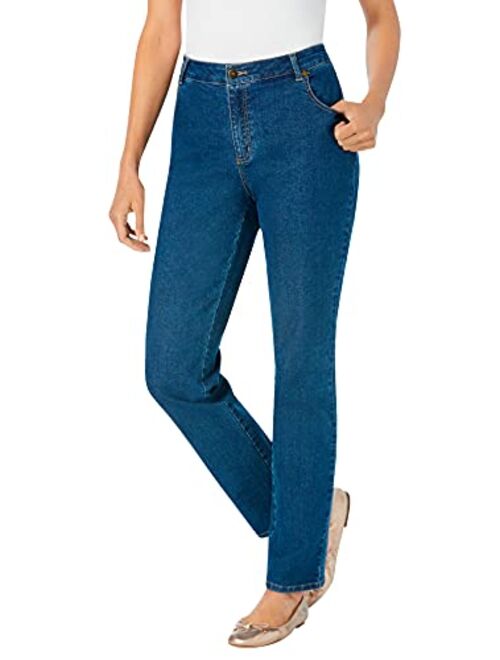 Woman Within Women's Plus Size Straight Leg Stretch Jean