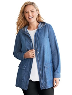 Women's Plus Size Lightweight Hooded Jacket