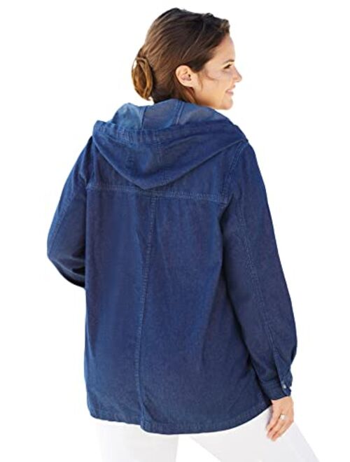 Woman Within Women's Plus Size Lightweight Hooded Jacket