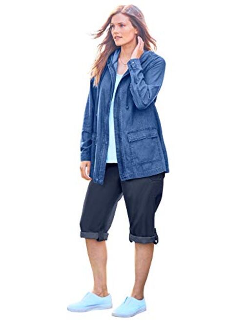 Woman Within Women's Plus Size Lightweight Hooded Jacket