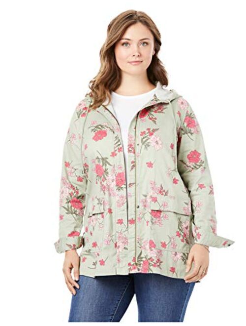 Woman Within Women's Plus Size Lightweight Hooded Jacket