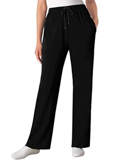 Women's Plus Size Sport Knit Straight Leg Pant