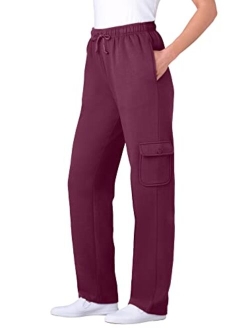 Women's Plus Size Petite Better Fleece Cargo Sweatpant Pant