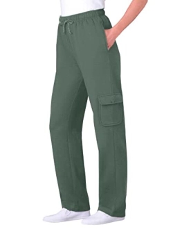 Women's Plus Size Petite Better Fleece Cargo Sweatpant Pant