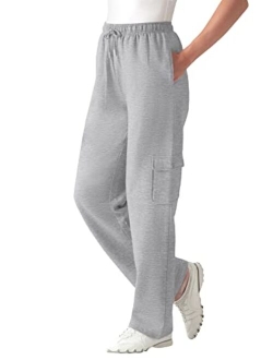 Women's Plus Size Petite Better Fleece Cargo Sweatpant Pant