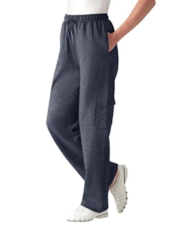 Women's Plus Size Petite Better Fleece Cargo Sweatpant Pant