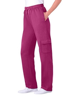 Women's Plus Size Petite Better Fleece Cargo Sweatpant Pant