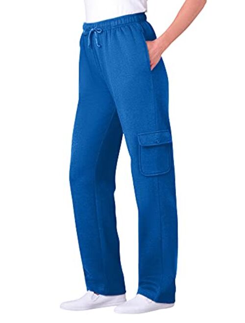 Woman Within Women's Plus Size Petite Better Fleece Cargo Sweatpant Pant