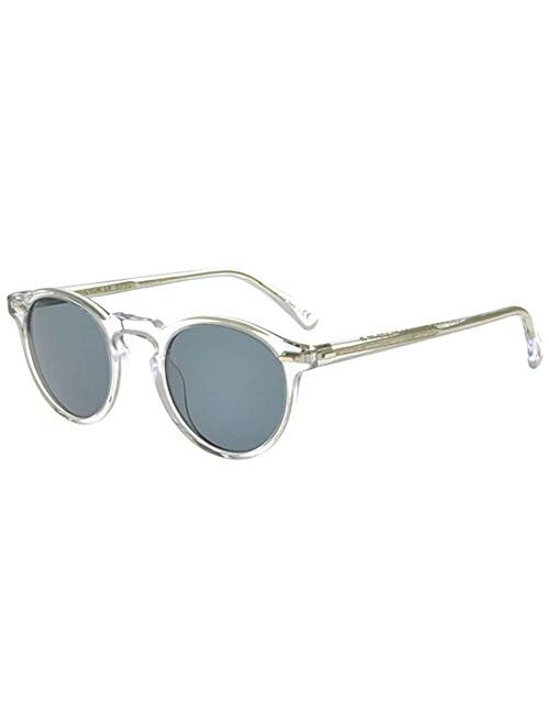 Oliver Peoples Gregory Peck, Crystal/Indigo Photochromic 1101r8, Size Medium