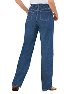 Women's Plus Size Back-Elastic Waist Perfect Jean