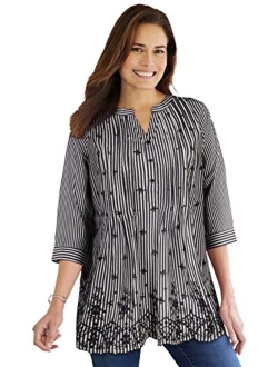 Women's Plus Size Embroidered Cotton Tunic