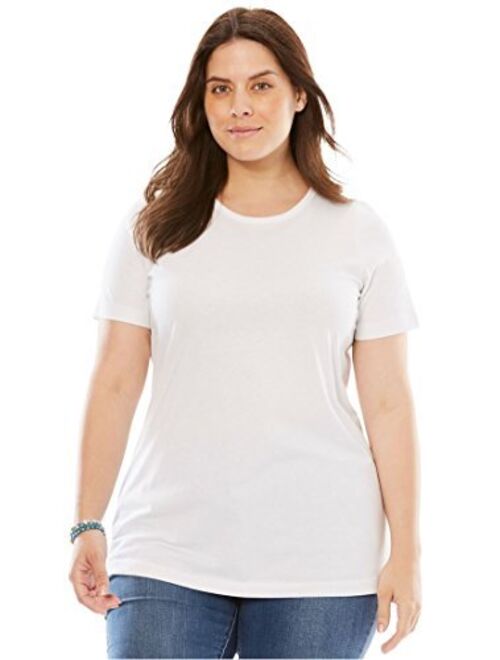 Woman Within Women's Plus Size Perfect Short-Sleeve Crewneck Tee Shirt