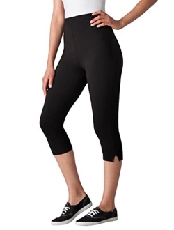 Women's Plus Size Stretch Cotton Capri Legging