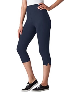 Women's Plus Size Stretch Cotton Capri Legging