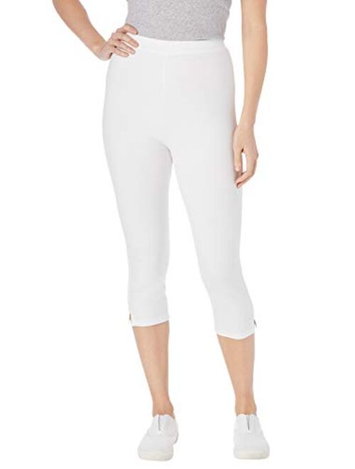 Woman Within Women's Plus Size Stretch Cotton Capri Legging