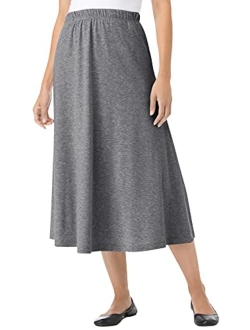 Women's Plus Size 7-Day Knit A-Line Skirt