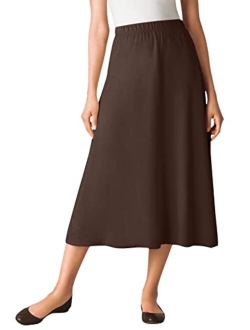 Women's Plus Size 7-Day Knit A-Line Skirt