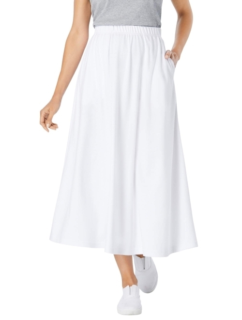 Woman Within Women's Plus Size 7-Day Knit A-Line Skirt