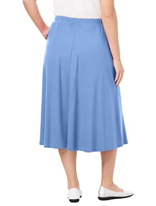 Woman Within Women's Plus Size 7-Day Knit A-Line Skirt