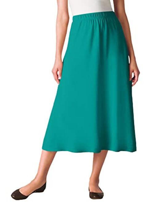 Woman Within Women's Plus Size 7-Day Knit A-Line Skirt