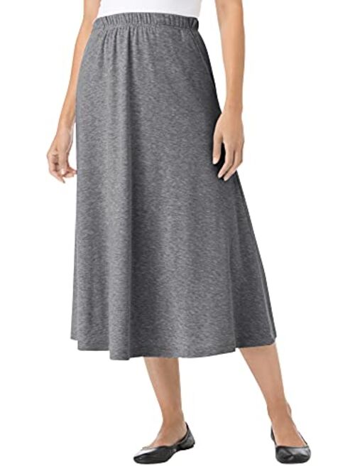 Woman Within Women's Plus Size 7-Day Knit A-Line Skirt