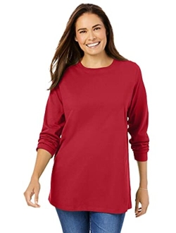 Women's Plus Size Perfect Long-Sleeve Crewneck Tee Shirt