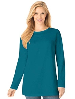 Women's Plus Size Perfect Long-Sleeve Crewneck Tee Shirt