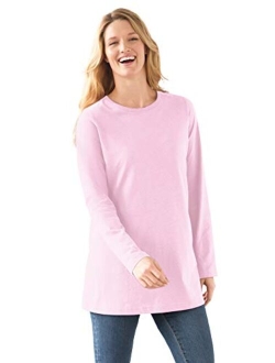 Women's Plus Size Perfect Long-Sleeve Crewneck Tee Shirt