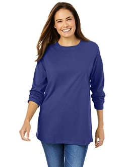 Women's Plus Size Perfect Long-Sleeve Crewneck Tee Shirt