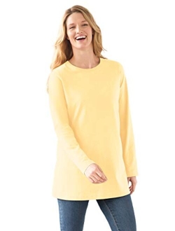 Women's Plus Size Perfect Long-Sleeve Crewneck Tee Shirt